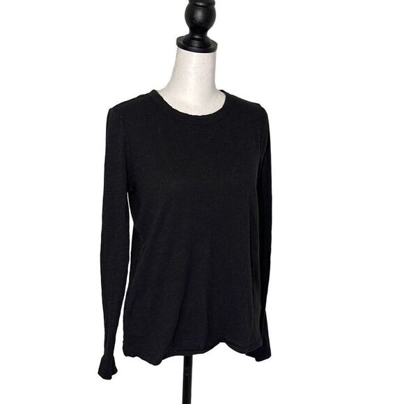 Z Supply Womens Long Sleeve T-Shirt Crewneck Top Cotton Blend Size Small Black - Picture 1 of 9